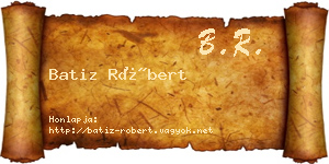 Batiz Róbert névjegykártya